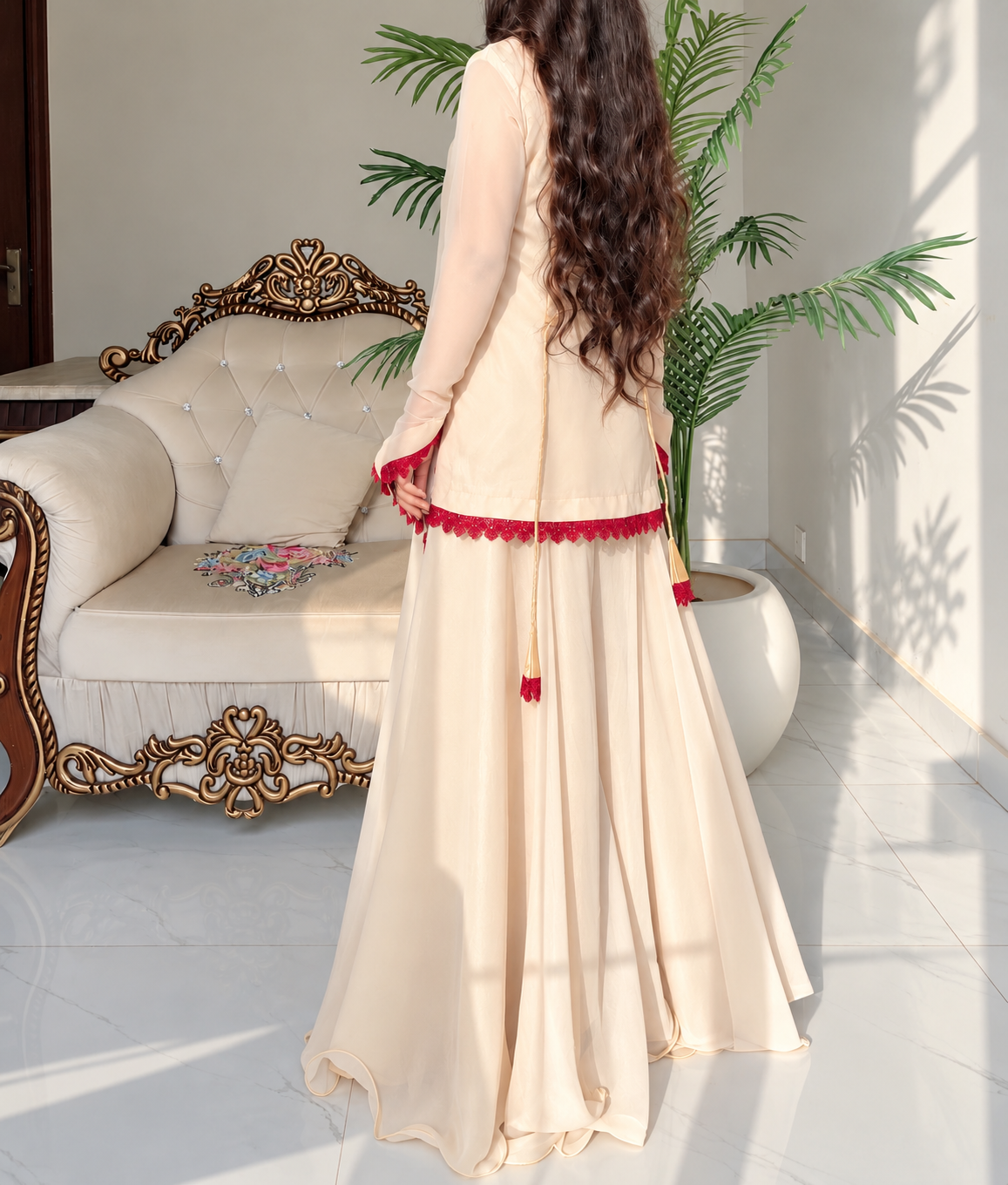 Ivory Elegance – Scarlet Lace 3-Piece