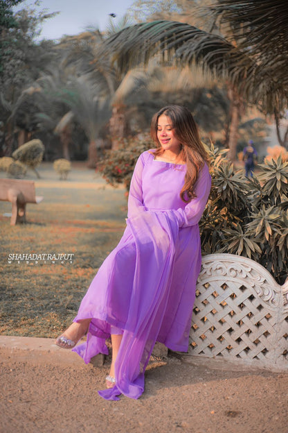 Cinderella - Glamorous 3-Piece Kataan Silk Suit in Purple by SEHZA