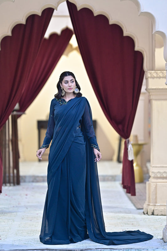 Midnight Draped Elegance