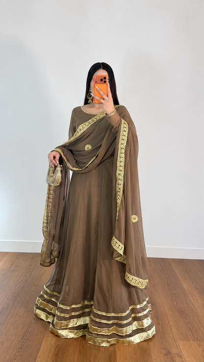 Mocha Gold Chiffon frock