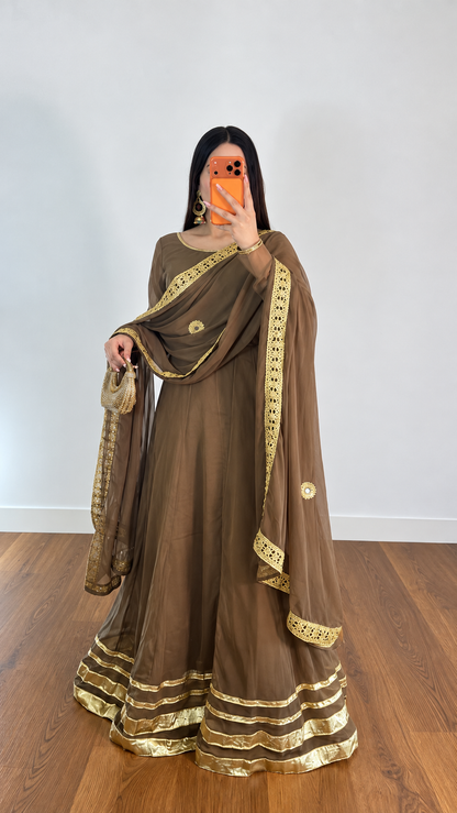 Mocha Gold Chiffon frock