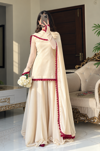 Ivory Elegance – Scarlet Lace 3-Piece