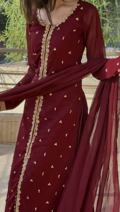 Rang e Ishq Embellished Open-Front Suit