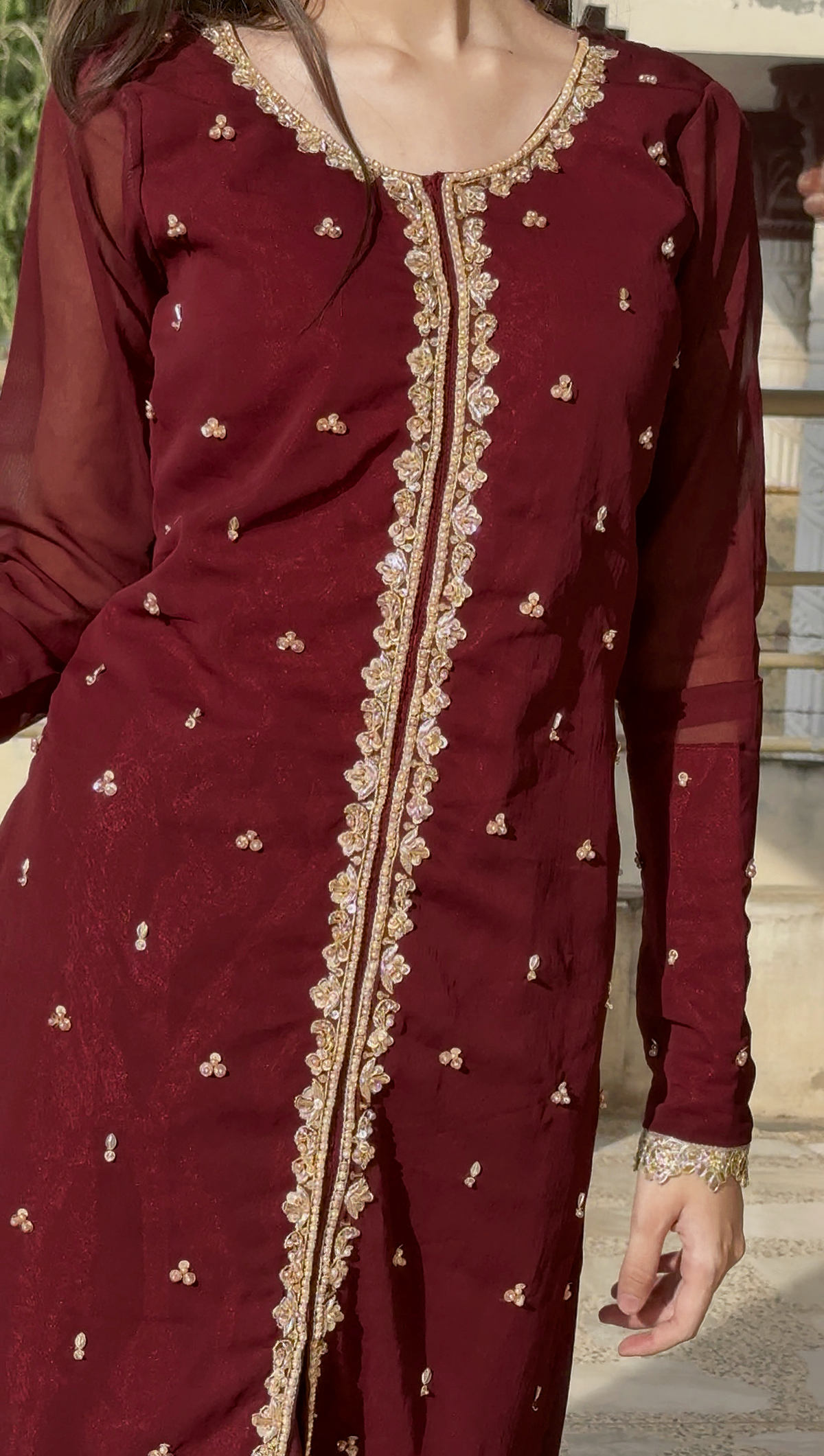 Rang e Ishq Embellished Open-Front Suit