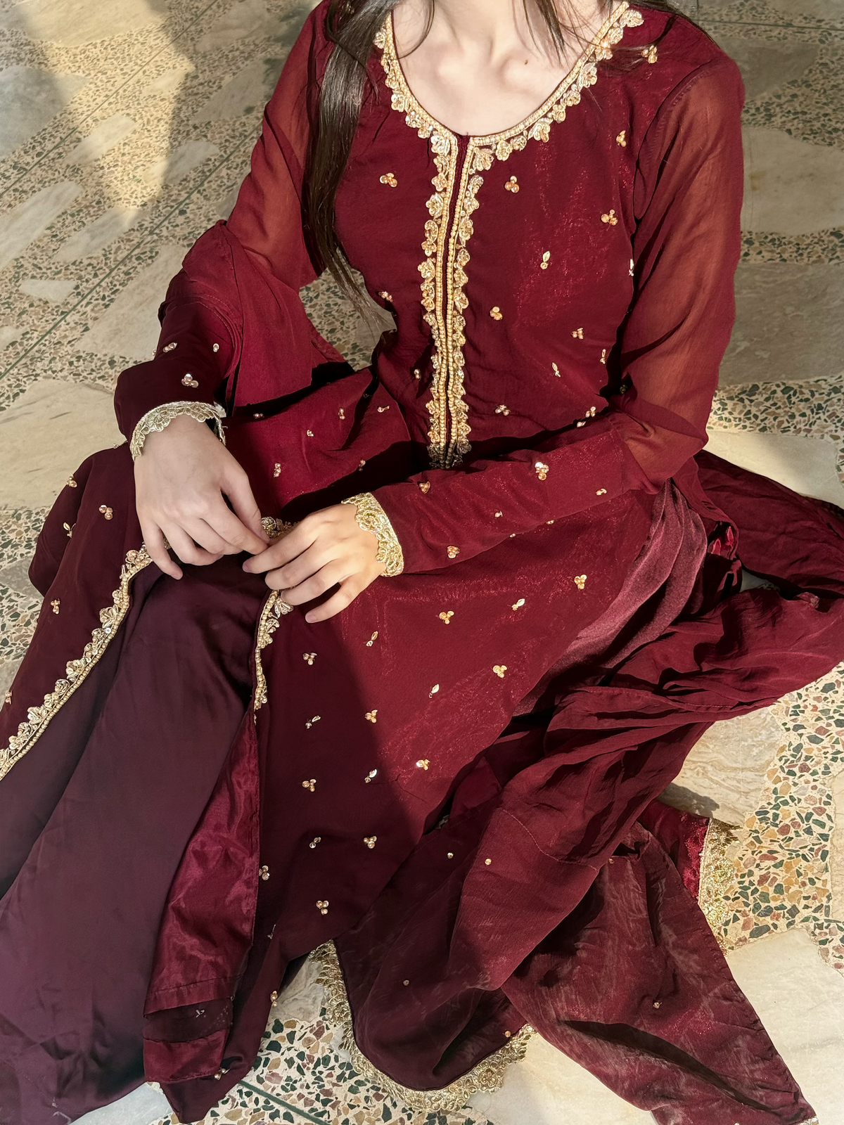 Rang e Ishq Embellished Open-Front Suit