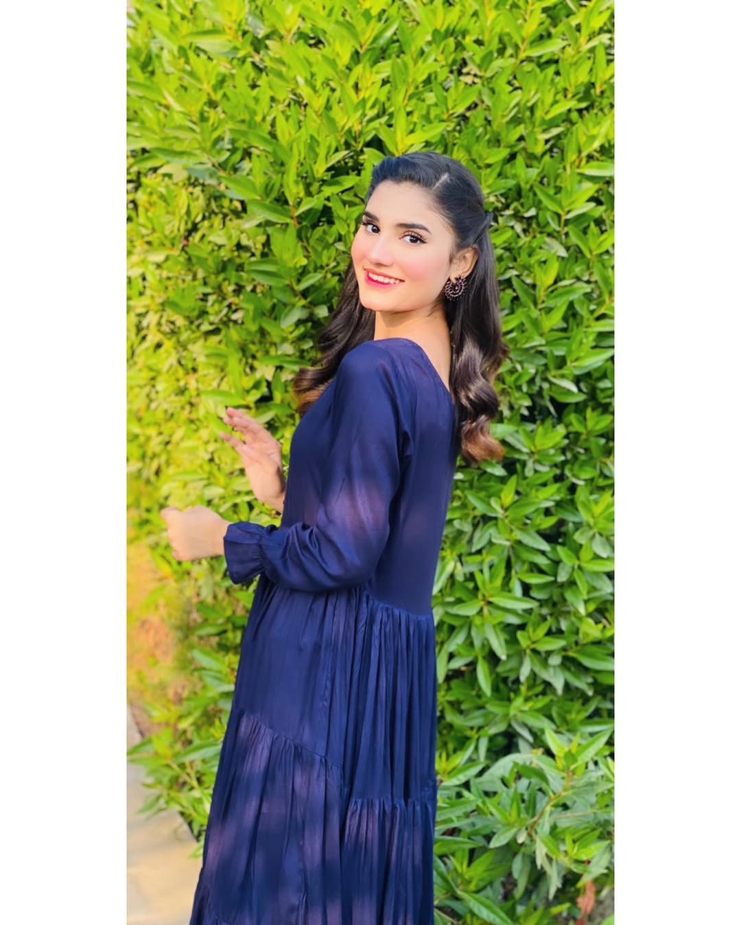 Neelam - Flared Lawn Anarkali Frock in Royal Blue by SEHZA